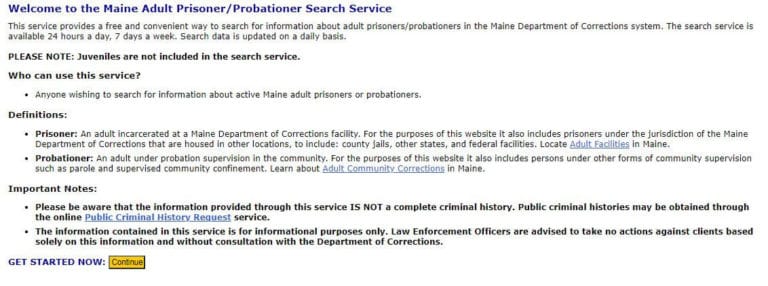 Maine DOC Inmate Search 2