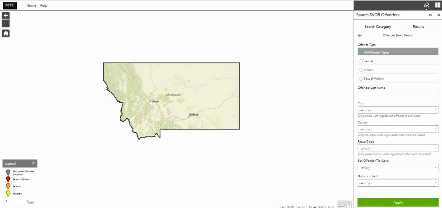 Unlocked File State Of Montana Registered Sex Offenders