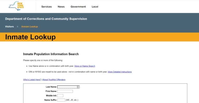 New York DOC Inmate Search 1