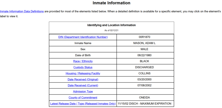 New York DOC Inmate Search 5