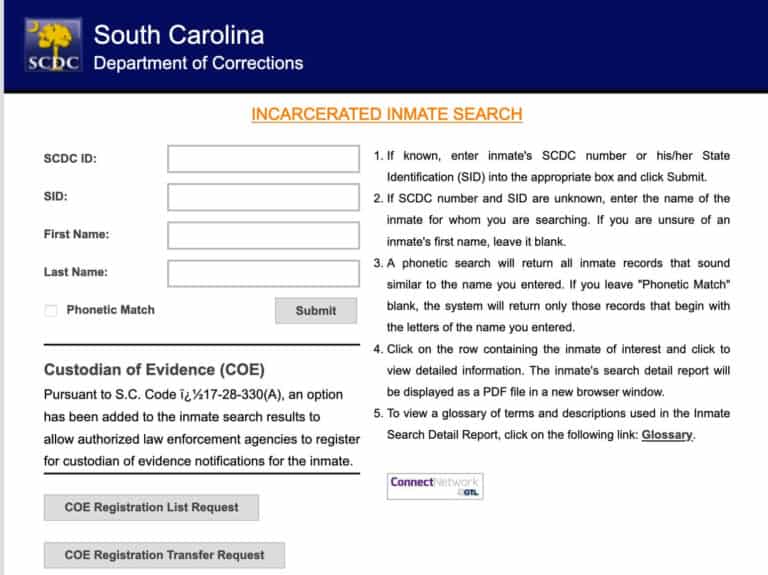 South Carolina DOC Inmate Search 2