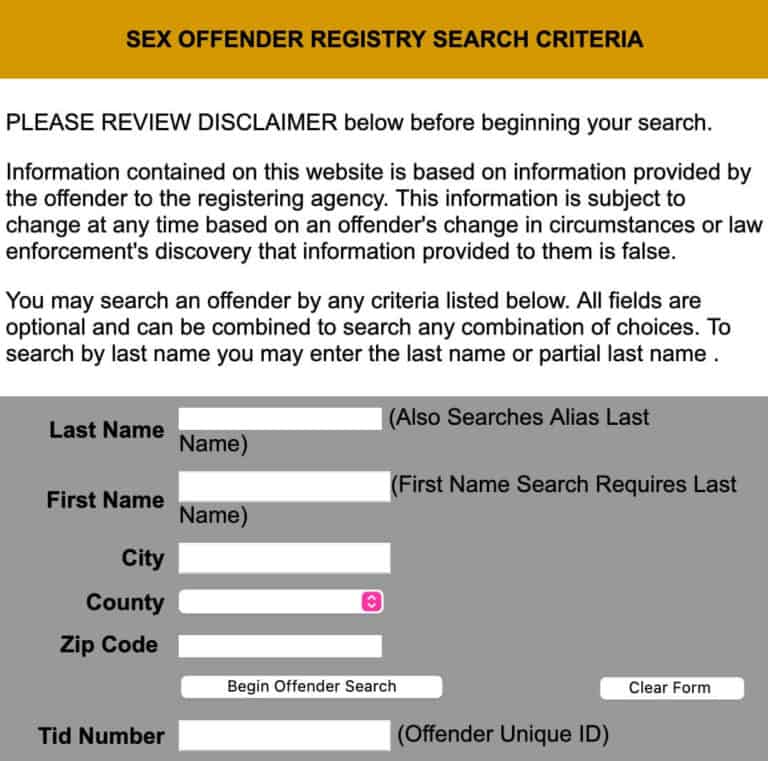 Tennessee Sex Offender Search 1