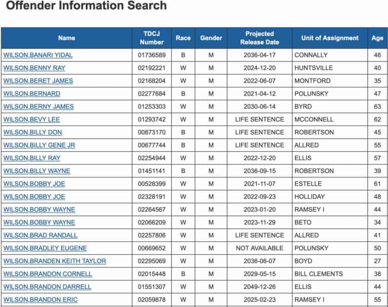 Texas DOC Inmate Search 3