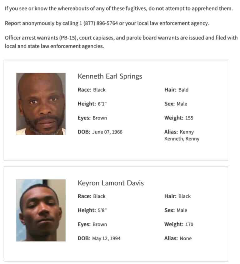 Virginia Most Wanted Fugitives