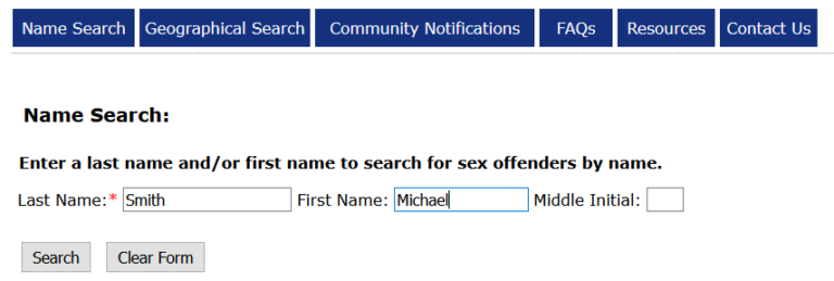 Wisconsin Sex Offender Search 1
