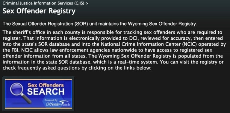Wyoming Sex Offender Search 1