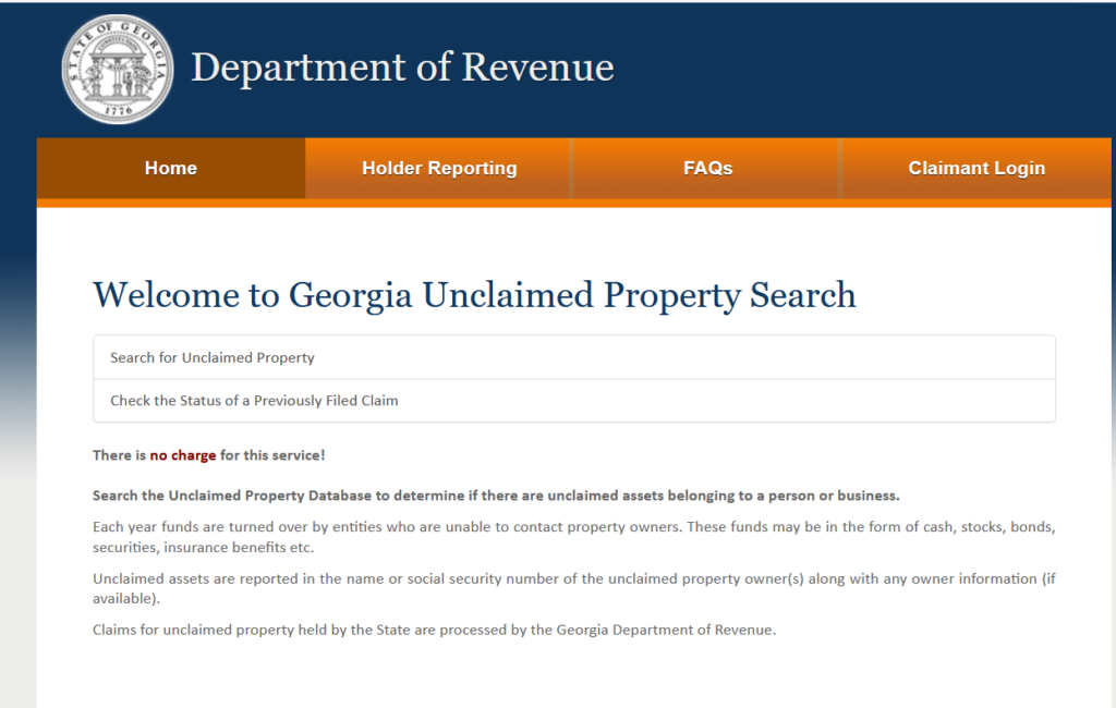 How to Find Georgia Unclaimed Property 1