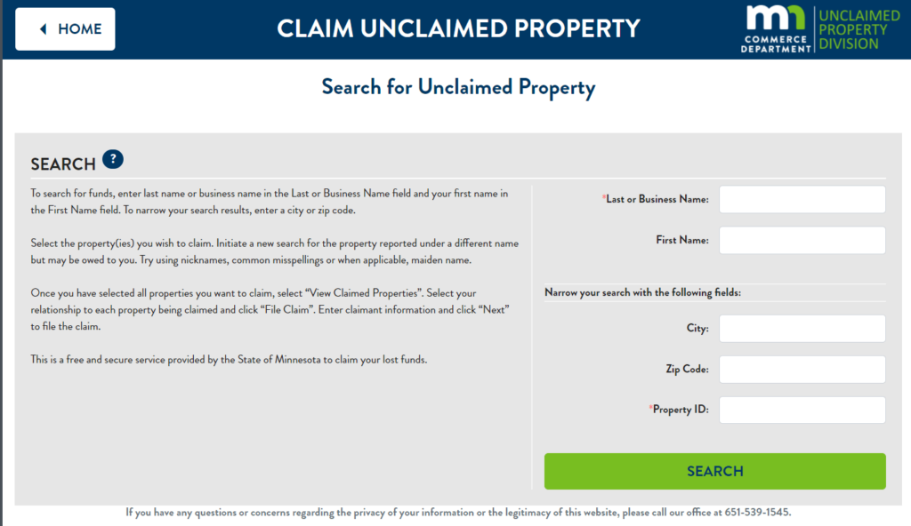 What is Unclaimed Property in Minnesota