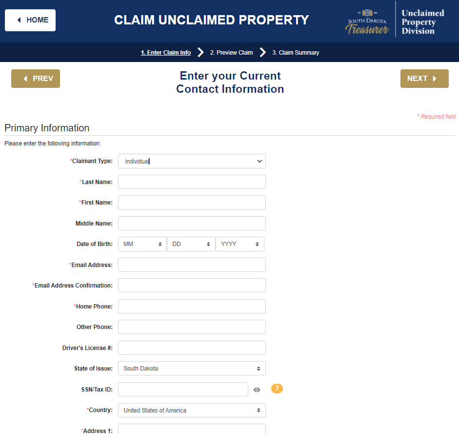 How to Claim Unclaimed Property in South Dakota Step 5
