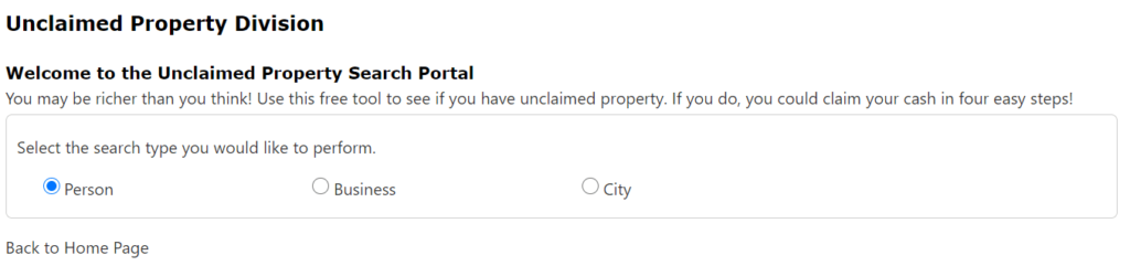 How to Find Unclaimed Property in Vermont Step 2
