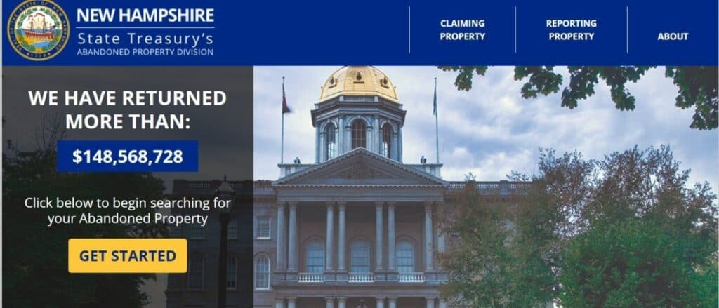 How to Claim Unclaimed Property in New Hampshire Step 1