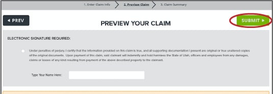 How to Claim Unclaimed Property in Utah Step 2-4