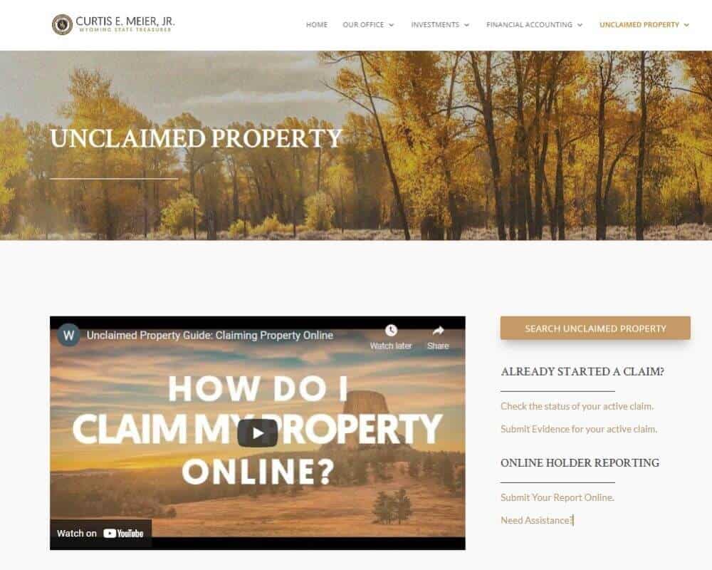 How to claim your Unclaimed Money_Property in Wyoming Step 2