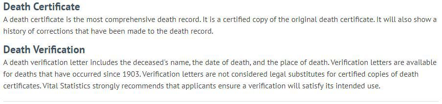 Death Certificates in Texas