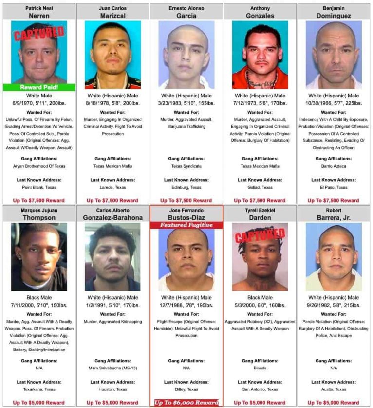 Texas Most Wanted Criminals